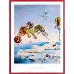 1art1 Salvador Dali Poster Kunstdruck Bild und Kunststoff-Rahmen - Traum, Verursacht Durch Den Flug Einer Biene (80 x 60cm)