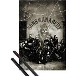 1art1 Sons of Anarchy Plakat | Bild (91x61 cm) SOA Biker, Vintage + EIN Paar Posterleisten, Schwarz
