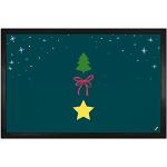 Sterne 1art1 Schmutzfangmatten & Fußabtreter mit Weihnachts-Motiv aus Polyamid maschinenwaschbar 