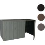 Graue Mendler Mülltonnenboxen 201l - 300l aus WPC abschließbar 