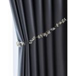 Silberne Unifarbene Leinenvorhänge & Leinengardinen aus Textil abdunkelnd 