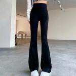 Anthrazitfarbene Streetwear High Waist Hosen aus Polyester für Damen Größe XL 