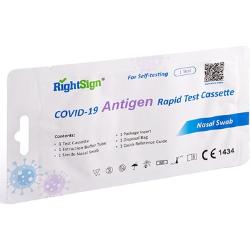 1x Biotest RightSign (haltbar bis: 13 Juli 2024) COVID-19 Antigen Test (nasaler Abstrich) - CE1434