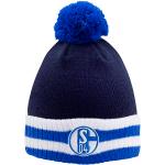 Marineblaue Schalke 04 Bommelmützen & Pudelmützen mit Bommeln aus Acryl für Herren Einheitsgröße 