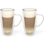 Latte Macchiato Gläser 400 ml mit Kaffee-Motiv aus Glas doppelwandig 