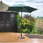 2.4m Wooden Green Garden Parasol by Kingfisher