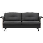 Reduzierte Schwarze Moderne Zweisitzer-Sofas aus Leder mit Armlehne Breite 150-200cm, Höhe 50-100cm, Tiefe 50-100cm 2 Personen 