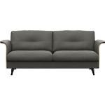 Reduzierte Graue Moderne Zweisitzer-Sofas aus Leder mit Armlehne Breite 150-200cm, Höhe 50-100cm, Tiefe 50-100cm 2 Personen 