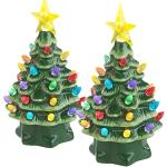 Violette 19 cm Infactory Runde LED-Weihnachtsbäume aus Keramik 