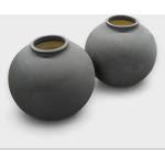 Anthrazitfarbene Moderne 20 cm Vasensets 20 cm aus Keramik 2-teilig 