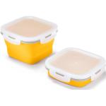 Gelbe TCHIBO Frischhaltedosen aus Silikon mit Deckel 