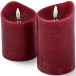 Rote 13 cm TCHIBO Runde LED Kerzen mit Timer aus Kunststoff 