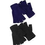 Reduzierte Schwarze Fingerlose Handschuhe & Halbfinger-Handschuhe für Damen für den für den Winter 