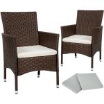 Braune Moderne tectake Polyrattan Gartenstühle aus Polyester gepolstert Breite 50-100cm, Höhe 0-50cm, Tiefe 50-100cm 