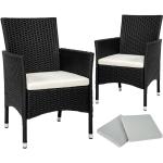 Schwarze Moderne tectake Polyrattan Gartenstühle aus Polyester gepolstert Breite 50-100cm, Höhe 0-50cm, Tiefe 50-100cm 