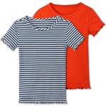 Reduzierte Orange Gestreifte Maritime TCHIBO Bio Kinderrippshirts aus Baumwolle Größe 134 