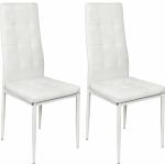 Haloyo - 2 Set Esszimmerstuhl, Hochlehner Stuhlgruppe,Essstuhl,Küchenstuhl, Esszimmerstühle mit Metallbeinen, für Küche, Esszimmer, Weiß