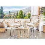 Reduzierte Braune Lounge Gartenmöbel & Loungemöbel Outdoor aus Polyrattan 2 Personen 