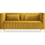 Gelbe Art Deco Zweisitzer-Sofas aus Samt 2 Personen 