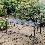 Reduzierte Schwarze 2-Sitzer-Gartenbänke aus Metall Breite 100-150cm, Höhe 100-150cm 