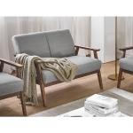 Hellgraue Retro Beliani Zweisitzer-Sofas aus Textil mit Armlehne Breite 100-150cm, Höhe 50-100cm, Tiefe 50-100cm 2 Personen 