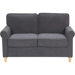 2-Sitzer Sofa in Grau aus Samtstoff Retro-Stil Traditionell-Modern Ronneby