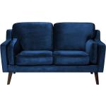 Reduzierte Marineblaue Retro Beliani Zweisitzer-Sofas aus Polyester mit Armlehne Breite 100-150cm, Höhe 100-150cm, Tiefe 50-100cm 2 Personen 