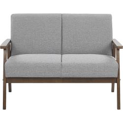 Retro 2-Sitzer Sofa mit Polsterbezug grau Holzgestell Federkern Asnes