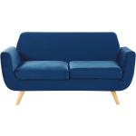 Reduzierte Marineblaue Moderne Beliani Zweisitzer-Sofas aus Polyester mit Armlehne Breite 150-200cm, Höhe 150-200cm, Tiefe 50-100cm 2 Personen 