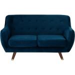 Reduzierte Marineblaue Moderne Beliani Zweisitzer-Sofas aus Polyester mit Armlehne Breite 100-150cm, Höhe 100-150cm, Tiefe 50-100cm 2 Personen 