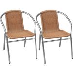 Silberne Polyrattan Gartenstühle aus Polyrattan stapelbar Breite 50-100cm, Höhe 50-100cm, Tiefe 50-100cm 2-teilig 