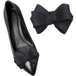 Schwarze Schuhclips aus Textil für Damen 2-teilig 