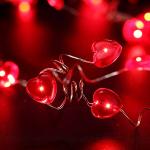 Rote Romantische LED Lichterketten batteriebetrieben 