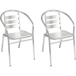 Silberne Polyrattan Gartenstühle aus Polyrattan wetterfest Breite 50-100cm, Höhe 50-100cm, Tiefe 50-100cm 2-teilig 
