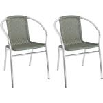 Silbergraue Polyrattan Gartenstühle aus Polyrattan rostfrei Breite 50-100cm, Höhe 50-100cm, Tiefe 50-100cm 2-teilig 