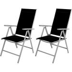 Schwarze Moderne Mojawo Gartenstühle & Balkonstühle aus Aluminium Outdoor Breite 100-150cm, Höhe 100-150cm, Tiefe 50-100cm 2-teilig 