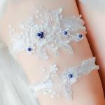 Elegante Damenstrumpfbänder mit Perlen aus Spitze 2-teilig für die Braut 