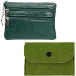 Grüne Mini Geldbörsen mit Reißverschluss aus Kunstleder für Damen klein 