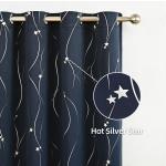 Hellgraue Sterne Verdunkelungsvorhänge aus Polyester blickdicht 2-teilig 