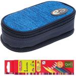 2 Teile YZEA Mäppchen ETUI Box + 6er Pack Buntstifte (Knit 243 Mittelblau)