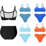Blaue Unifarbene Bikini-Tops für Kinder aus Nylon für Mädchen 2-teilig 