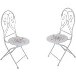 Silberne Garden Pleasure Gartenstühle Metall aus Polyrattan Breite 50-100cm, Höhe 50-100cm, Tiefe 50-100cm 2-teilig 