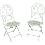 Silberne Garden Pleasure Gartenstühle Metall aus Polyrattan Breite 50-100cm, Höhe 50-100cm, Tiefe 50-100cm 2-teilig 