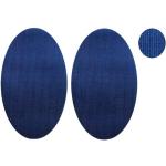 2 tlg. Set: ovaler Flicken - blau Cord 9,5 cm 16 cm Bügelbild Aufnäher Applikation Cordflicken