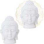 Weiße Asiatische 10 cm Relaxdays Buddha Figuren aus Kunststoff 2-teilig 