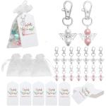 Rosa Schutzengel-Schlüsselanhänger aus Kunststoff für Damen zur Hochzeit 
