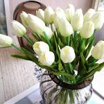 Reduzierte Weiße Künstliche Tulpen 20-teilig 