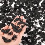 Schwarze Scherzartikel mit Halloween-Motiv aus Kunststoff 100-teilig 