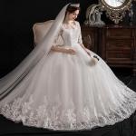 Weiße Brautkleider & Hochzeitskleider aus Spitze Handwäsche für Damen Größe 3 XL für die Braut für den für den Herbst 