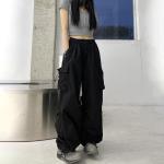 Anthrazitfarbene Hip Hop Freizeithosen aus Polyester maschinenwaschbar für Damen Größe 3 XL für den für den Sommer 